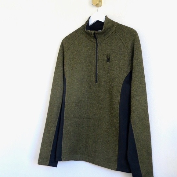 NEW! Spyder Men's Outbound 1/2 Half Zip Midweight Core Sweater Olive Green SZ M - Picture 8 of 13